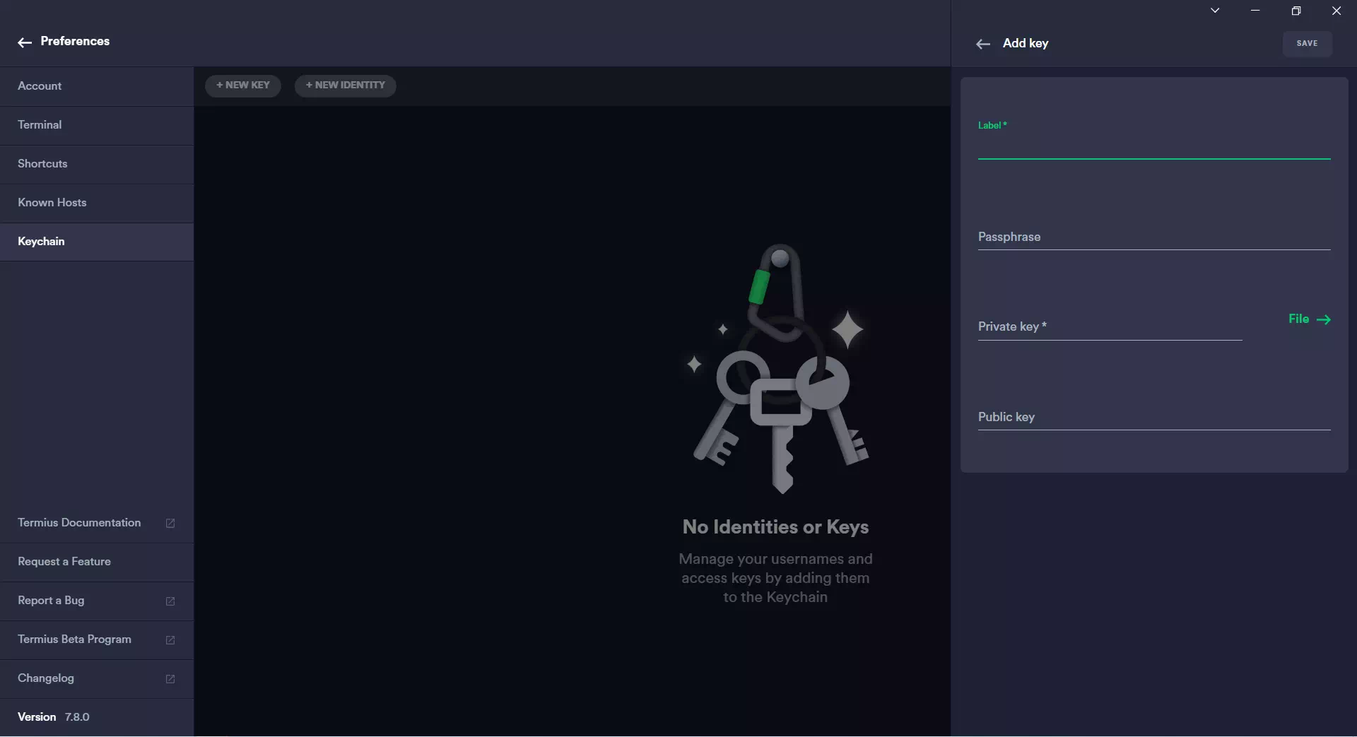 添加密钥 Termius for Windows使用教程